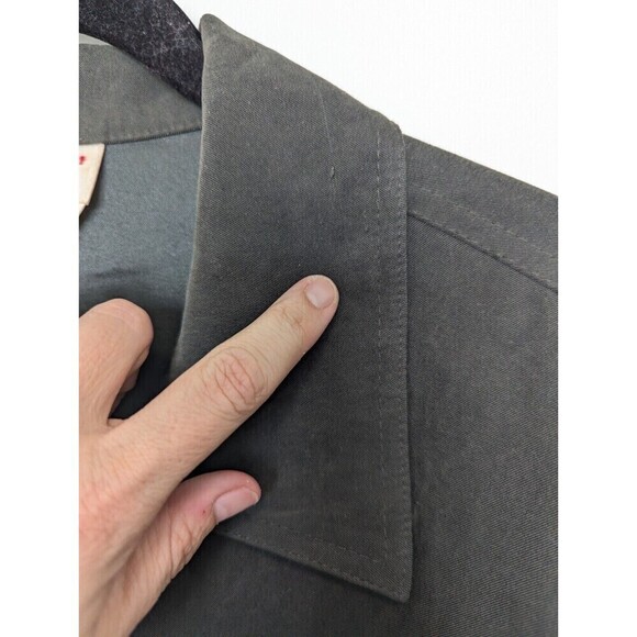 Talbots Green Faux Suede Button Down Stretch Large - Picture 11 of 12